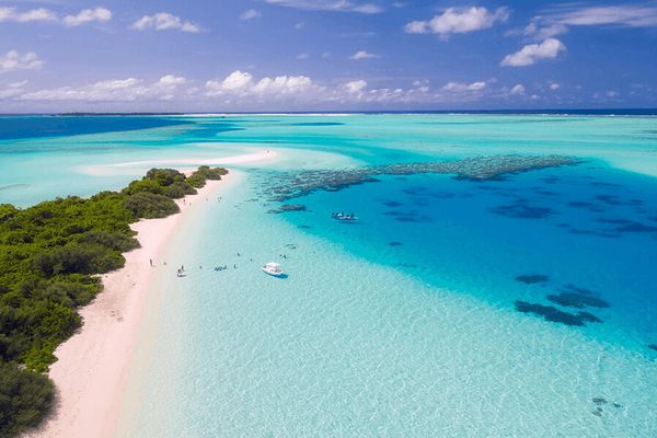 Calm turquoise waters at Playa Mujeres beach
