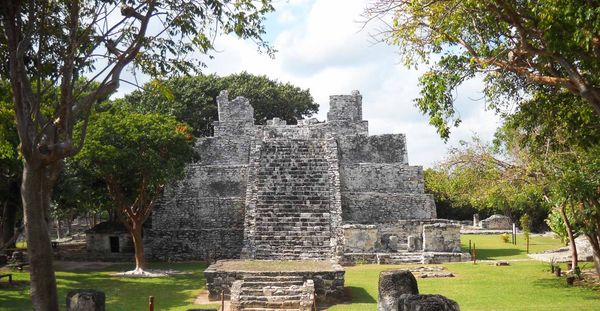 El Meco pyramid archaeological site near Costa Mujeres